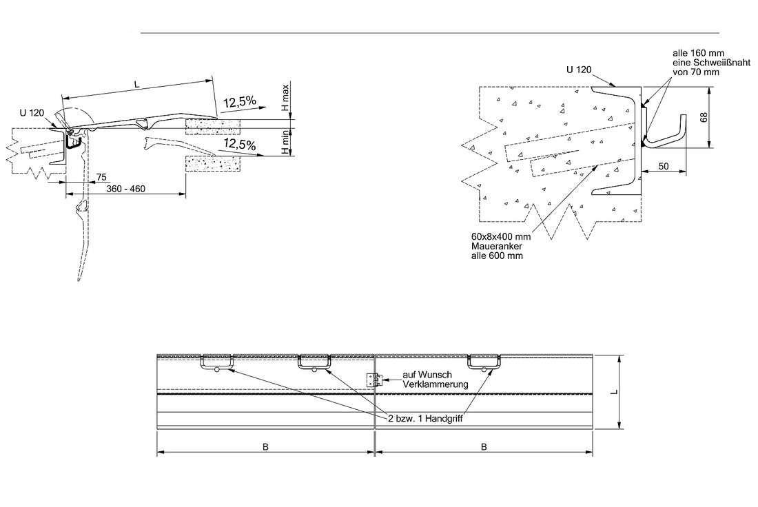 Bahnbrücke Länge: 0,505m Breite: 1,45m Tragfähigkeit: 4t