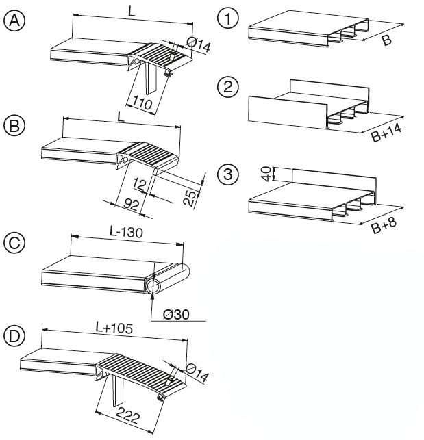 Kleinrampe | Länge: 3m | Breite: 0,3m | Tragfähigkeit/Paar: 1350Kg