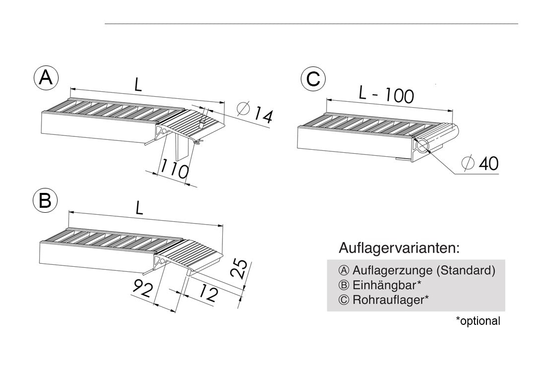 Lastrampe Klein | Länge: 2,7m | Breite: 0,291m | Tragfähigkeit/Paar: 1630Kg