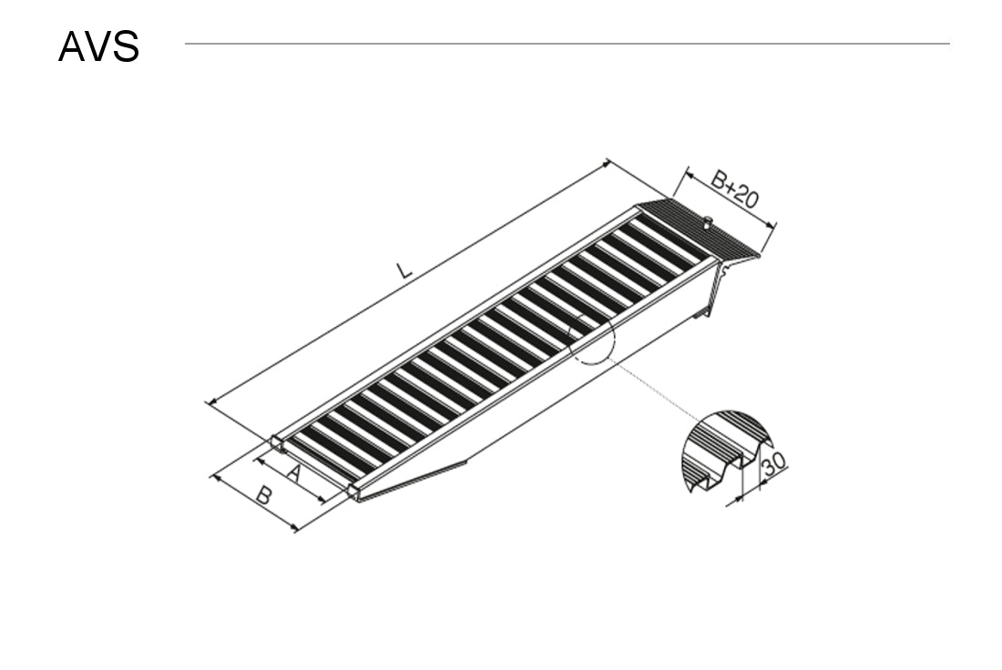 Lastrampe Mitte | Länge: 2,33m | Breite: 0,4m | Tragfähigkeit/Paar: 2800Kg