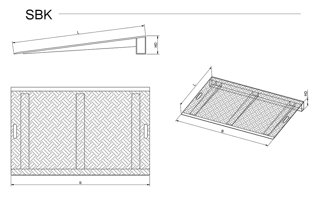 Keilbrücke Fixiert | Länge: 1m | Breite: 1m | Tragfähigkeit: 300kg