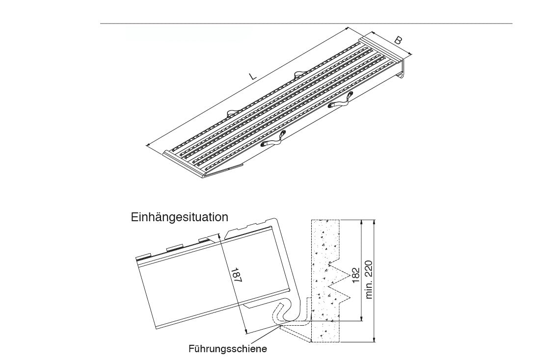 Schwerlastrampe 134 | Länge: 2,8m | Breite: 0,45m | Tragfähigkeit/Paar: 20590Kg